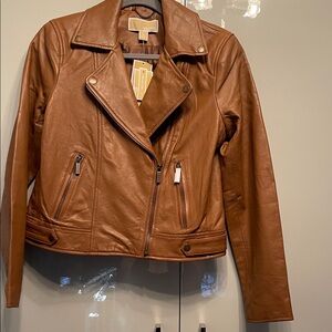 MICHAEL Michael Kors Tan Leather Jacket